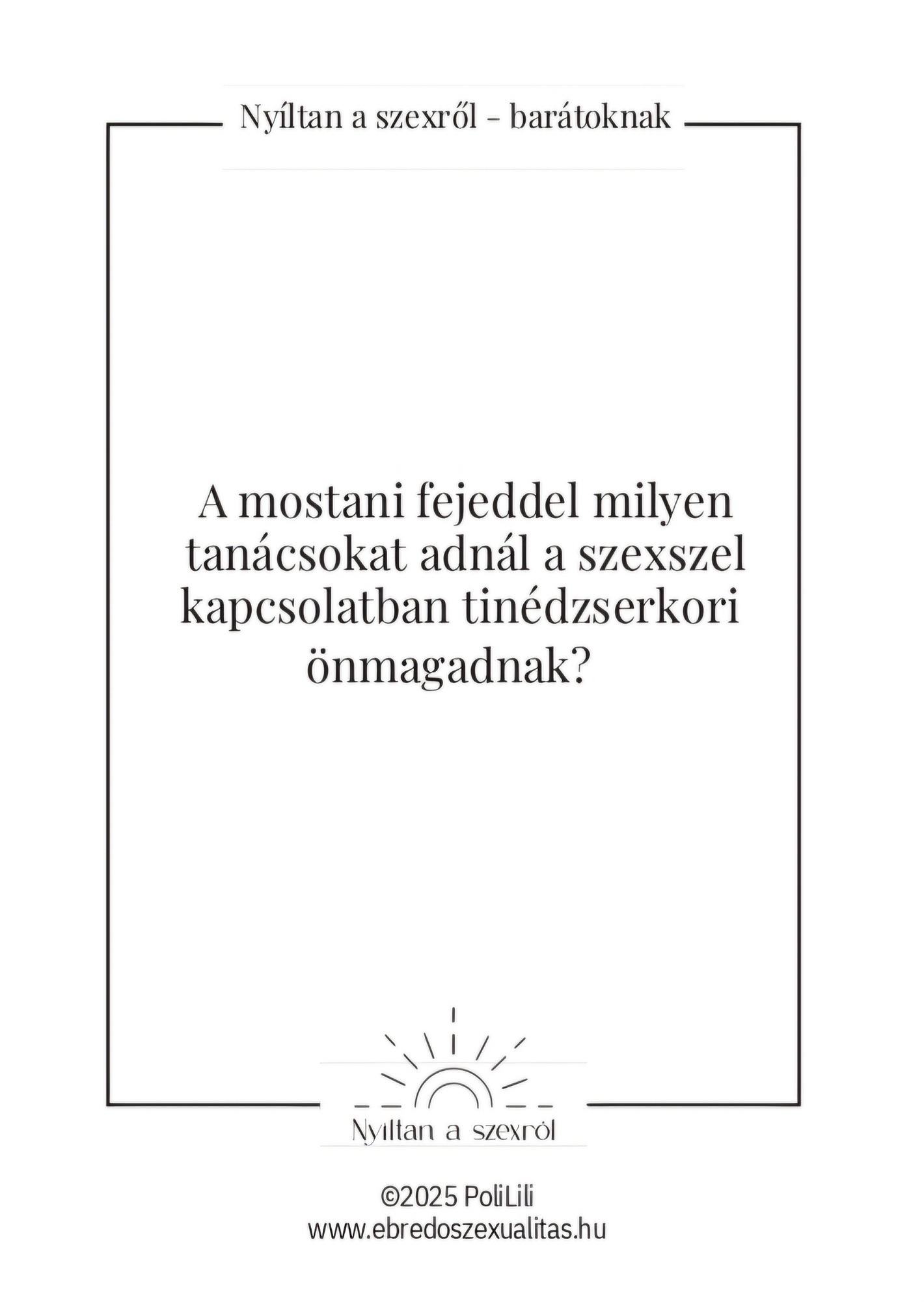 PoliLili Nyíltan a szexről Barátoknak 1