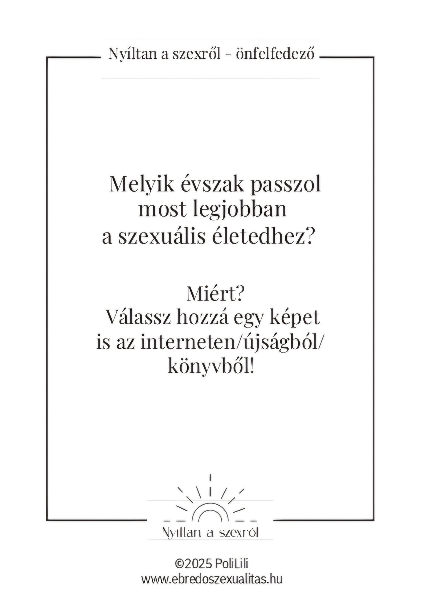 PoliLili Nyíltan a szexről Önfelfedező 1