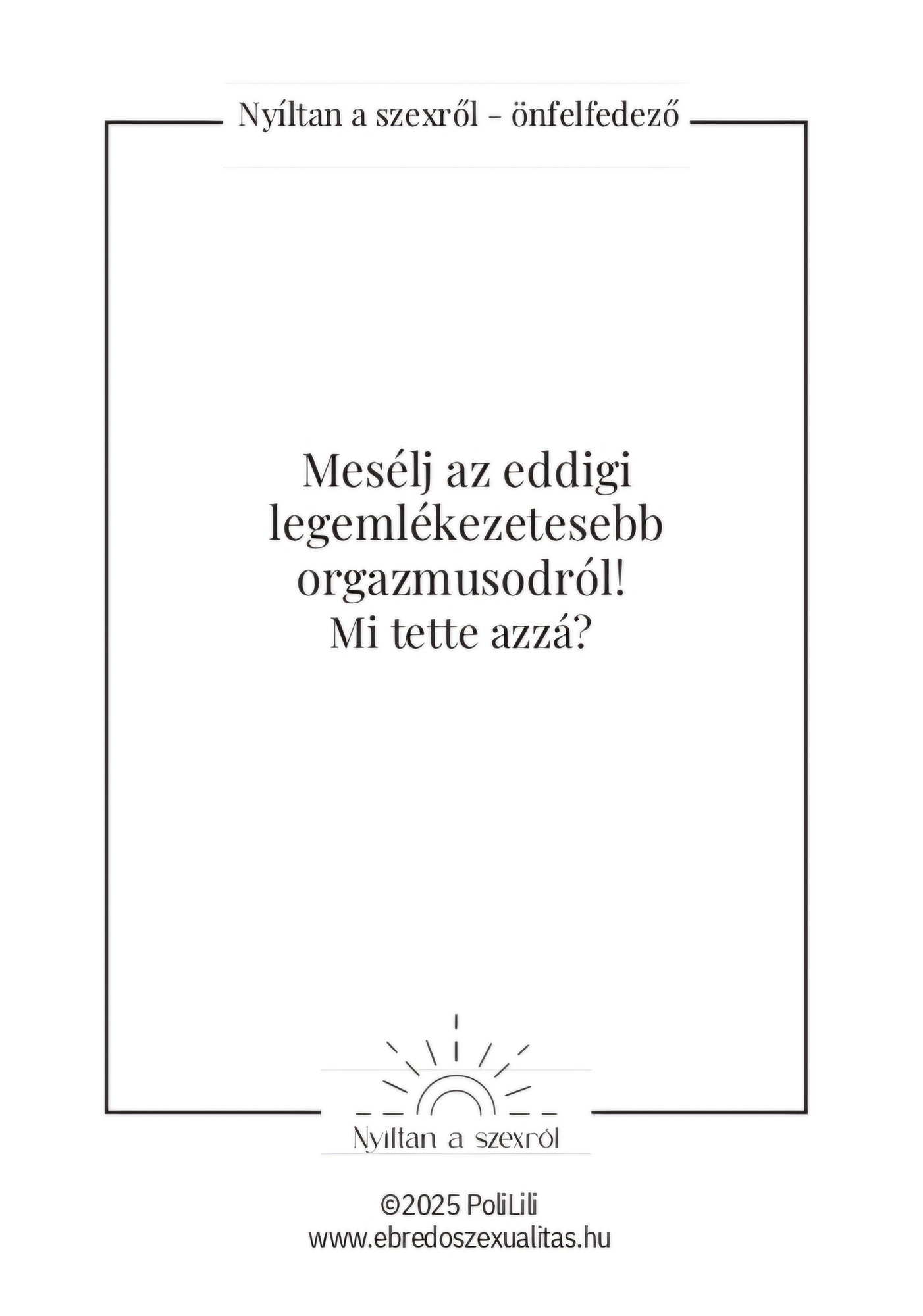 PoliLili Nyíltan a szexről Önfelfedező 2