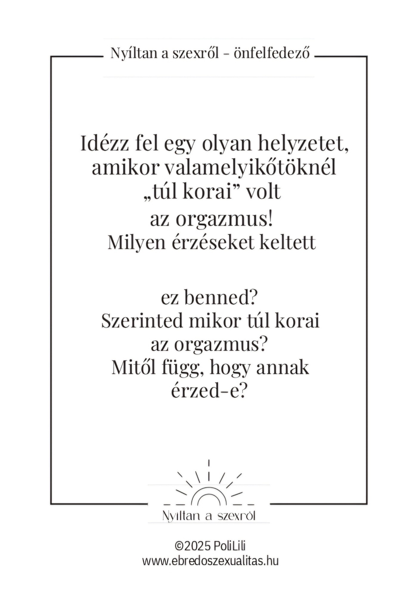 PoliLili Nyíltan a szexről Önfelfedező 3