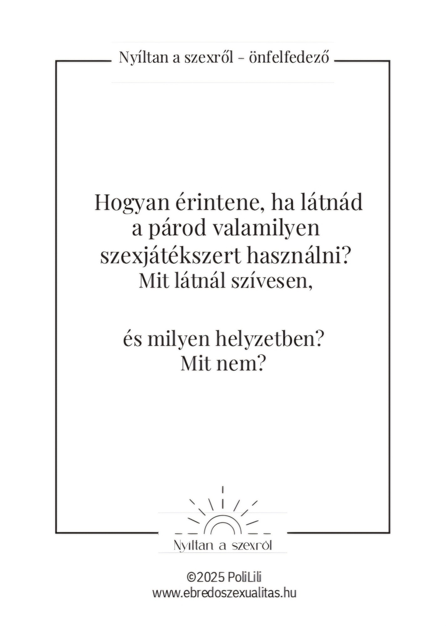 PoliLili Nyíltan a szexről Önfelfedező 4