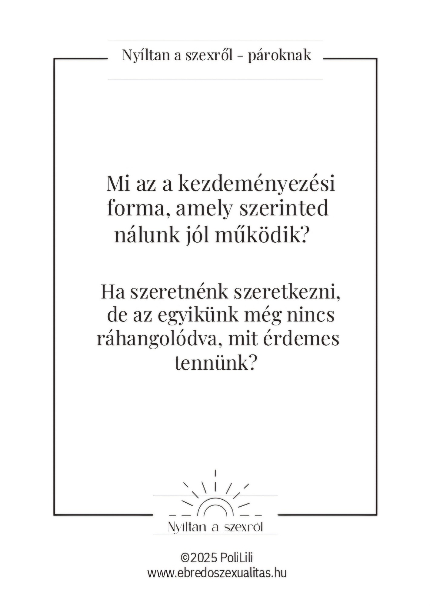 PoliLili Nyíltan a szexről Pároknak 4