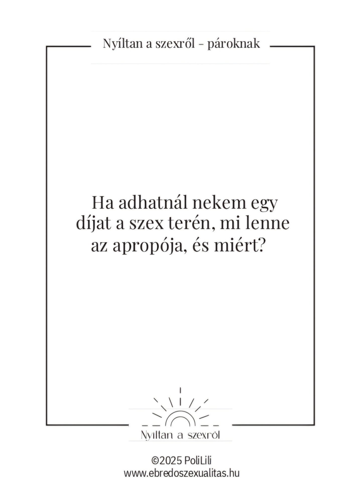 PoliLili Nyíltan a szexről Pároknak 5